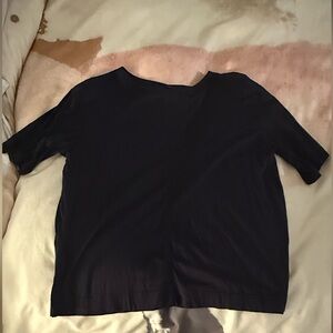 RARE Something Navy Black Women's Short Sleeve Top